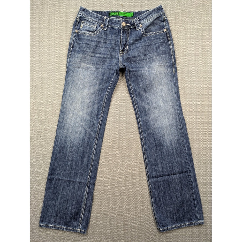 Rock & Roll Cowboy Jeans Mens 32x32 Blue Pistol Straight Western Denim Pants